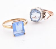 HALLMARKED 9CT GOLD & PASTE RING & 9CT GOLD & SILVER & PASTE RING