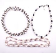 THREE FRESHWATER PEARL NECKLACES