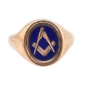 HALLMARKED 9CT GOLD MASONIC SIGNET FLIP RING