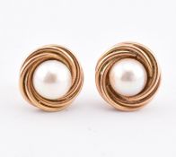 PAIR OF 14CT GOLD & PEARL STUD EARRINGS