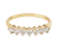 HALLMARKED 14CT GOLD & CZ HALF HOOP RING