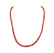 GOLD & CORAL BEAD NECKLACE
