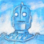 THE IRON GIANT - ORIGINAL PASTEL BY RICHARD BAZLEY