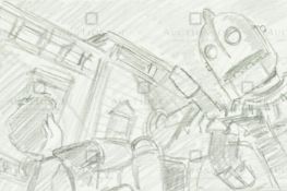 THE IRON GIANT - ORIGINAL DRAWING BY RICHARD BAZLEY