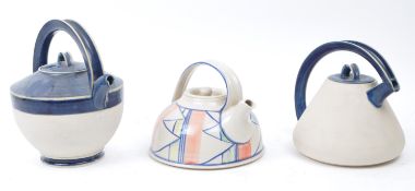 C KING - THREE LATE 20TH CENTURY STUDIO POTTERY TEAPOTS