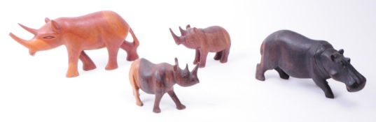 COLLECTION OF TREEN CARVED WOODEN ANIMALS