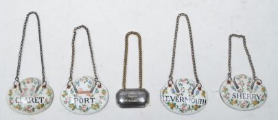 LATE 19TH / EARLY 20TH CENTURY FRENCH ENAMELED COPPER DECANTER LABELS