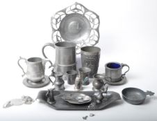 COLLECTION OF 20TH CENTURY MINIATURE PEWTER TANKARDS AND OTHER PIECES