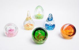 CAITHNESS - SIX LATE 20TH CENTURY SEASONAL GLASS PAPERWEIGHTS
