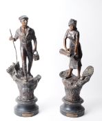 TWO EARLY 20TH CENTURY FRENCH SPELTER FIGURINES