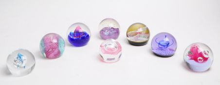 CAITHNESS - EIGHT VINTAGE GLASS PAPERWEIGHTS