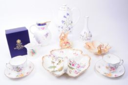 COLLECTION OF 20TH CENTURY PORCELAIN TEA CUPS, SAUCERS, DISHES AND MORE