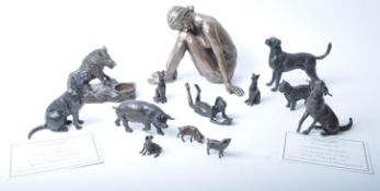 COLLECTION OF ASSORTED 20TH CENTURY BRONZE ORNAMENTAL SCULPTURES
