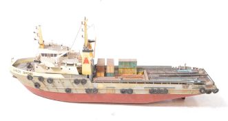 LARGE VINTAGE 20TH CENTURY SCRATCH BUILT MODEL BOAT
