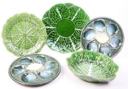 COLLECTION OF FIVE LATE 20TH CENTURY MAJOLICA PLATES