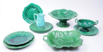 COLLECTION OF 19TH AND 20TH CENTURY MAJOLICA CABBAGE PLATES