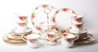 ROYAL ALBERT - LATE 20TH CENTURY OLD COUNTRY ROSES CHINA PART TEA SERVICE