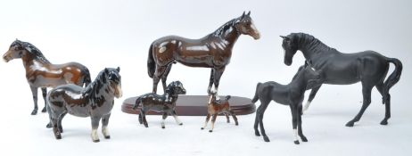 BESWICK - ROYAL DOULTON - LATE 20TH CENTURY PORCELAIN HORSE FIGURES