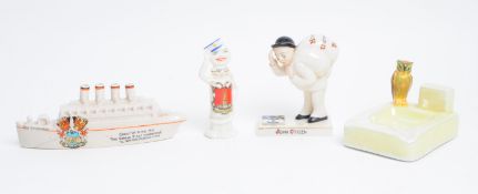 COLLECTION OF FOUR EARLY 20TH CENTURY CRESTED CHINA FIGURES