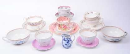 COLLECTION OF 19TH CENTURY GEORGIAN ASSORTED TEACUPS AND SAUCERS