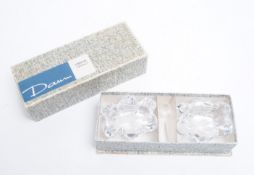 DAUM OF FRANCE - BOXED SALT & PEPPER POTS WITH GLASS SPOONS
