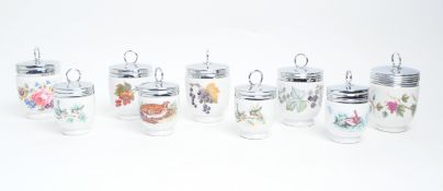 ROYAL WORCESTER - COLLECTION OF NINE LATE 20TH CENTURY EGG CODDLERS