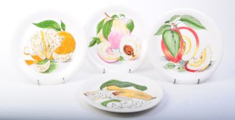 CLARICE CLIFF - FOUR MID CENTURY SUNKISSED PATTERNED PLATES