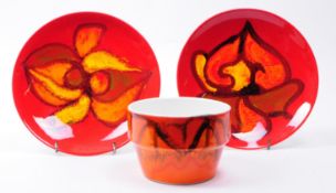 THREE 1970S POOLE POTTERY DELPHIS PATTERNED PIECES