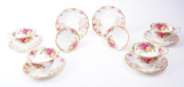 ROYAL ALBERT - LATE 20TH CENTURY OLD COUNTRY ROSES TEA CUPS AND SAUCERS