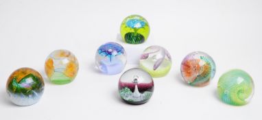 CAITHENESS - EIGHT VINTAGE GLASS PAPERWEIGHTS