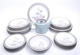 DENBY - LATE 20TH CENTURY CERAMIC ROMANCE PATTERN PLATES AND TEAPOT
