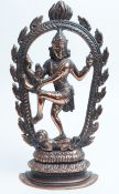 19TH CENTURY COPPER INDIAN DEITY LORD SHIVA SCULPTURE