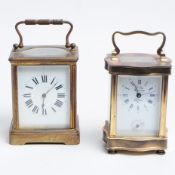 TWO 20TH CENTURY BRASS CARRIAGE CLOCKS