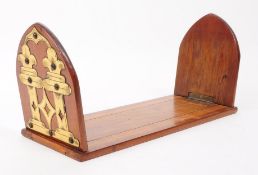 WALNUT & BRASS STRAP HINGE GOTHIC BOOKSLIDE
