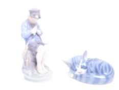 ROYAL COPENHAGEN - TWO 20TH CENTURY DANISH PORCELAIN FIGURES