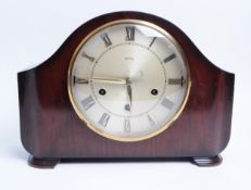 SMITHS - EARLY 20TH CENTURY ART DECO MAHOGANY CASED MANTEL CLOCK