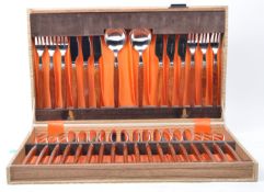 MID CENTURY DUTCH GLOSSWOOD MANNER CUTLERY CANTEEN