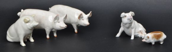 COLLECTION OF 20TH CENTURY PORCELAIN PIG FIGURINES FROM VARIOUS MAKERS