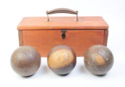 SET OF MID CENTURY WOODEN SKITTLES BALLS