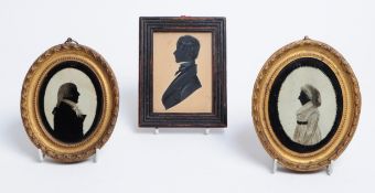 THREE GEORGIAN 19TH CENTURY SILHOUETTE PORTRAITS
