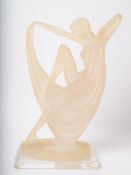 LATE 20TH CENTURY RESIN ART DECO STYLE DANCER FIGURE