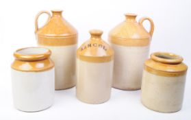 COLLECTION OF EARLY 20TH CENTURY STONEWARE FLAGONS