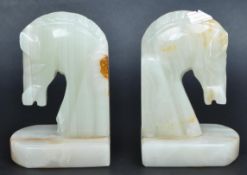PAIR OF MID CENTURY HORSE ONYX BOOK ENDS