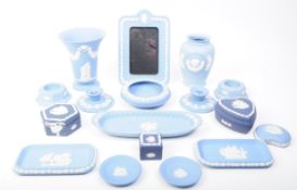WEDGWOOD - JASPERWARE - 20TH CENTURY BLUE BISQUE PORCELAIN PIECES