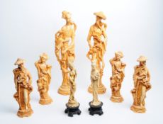 COLLECTION OF EIGHT JAPANESE RESIN FIGURES