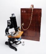 W.WATSON AND SONS LTD - EARLY 20TH CENTURY BOXED MICROSCOPE