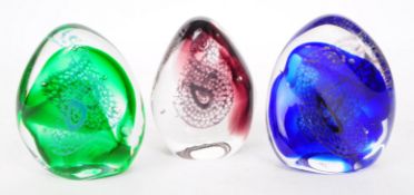 CAITHNESS - PAISLEY TWISTS - THREE GLASS PAPERWEIGHTS
