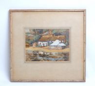 G. M. COLLCOTT - MID 20TH CENTURY BEACH FRONT MIXED MEDIA PAINTING