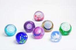 CAITHNESS - COLLECTION OF EIGHT 20TH CENTURY GLASS PAPERWEIGHTS