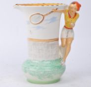 BURLEIGH WARE - EARLY 20TH CENTURY ART DECO CERAMIC TENNIS PLAYER JUG